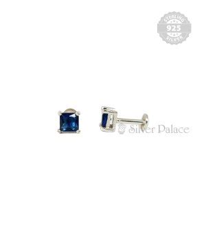 92.5 Sterling Silver Puya Collection Blue Sapphire Single Stone Stud ...