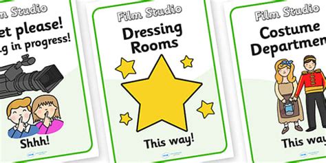 Film Studio Role Play Signs