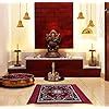 Buy Kuber Industries Rangoli Design Velvet Square Pooja Mat (Maroon ...