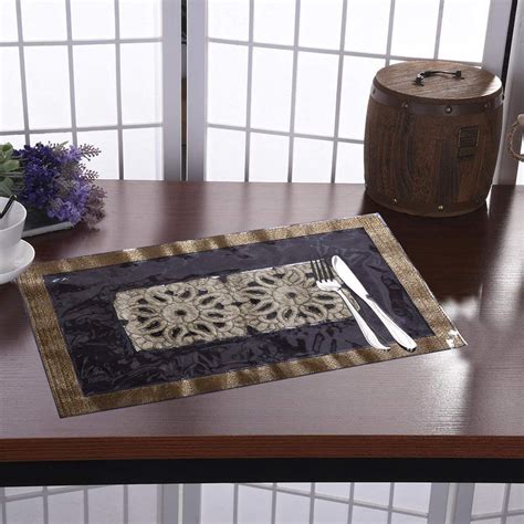 Buy Kuber Industries Laminated Patch Design PVC 6 Piece Dining Table ...