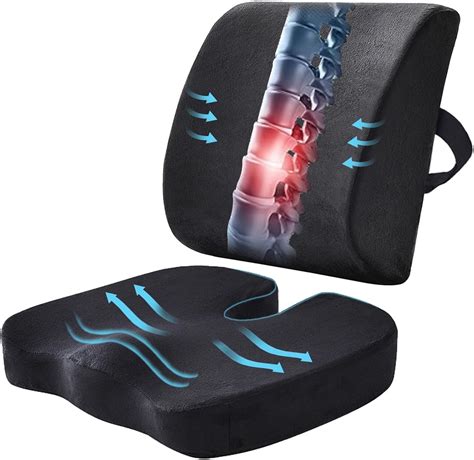 Amazon.com: WMM Seat Cushion & Lumbar Support Pillow for Office Chair ...
