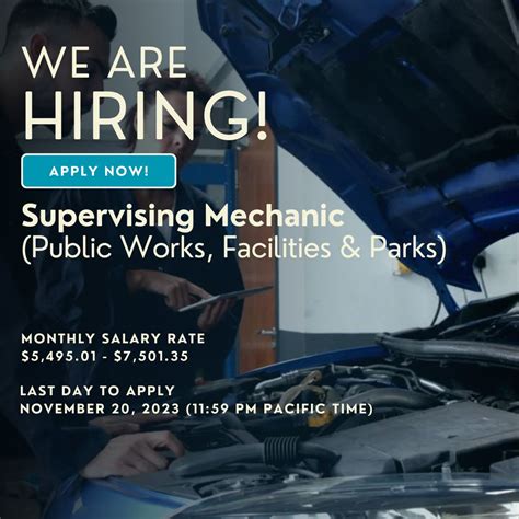 The Public Works, Facilities & Parks Department has a vacant ...