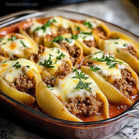 Creamy Ricotta Beef Stuffed Shells Pasta - Cheesy, Savory Comfort Food ...