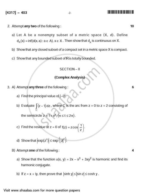 Problem Set 3 2013-2014 B.Sc Mathematics Semester 6 (TYBSc) question ...