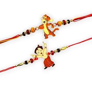 Buy Elleva Cartoon Rakhi for Kids Tiger & Chota Bheem Rakshabandhan ...