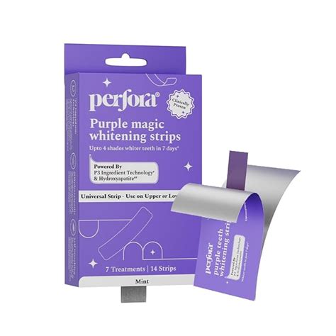 Perfora Purple Teeth Whitening Strips – Pack of 7 Treatments (14 Strips ...