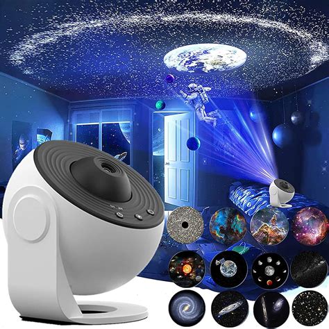 Children's LED Galaxy Projector with 12 Planet Discs, Starry Night ...