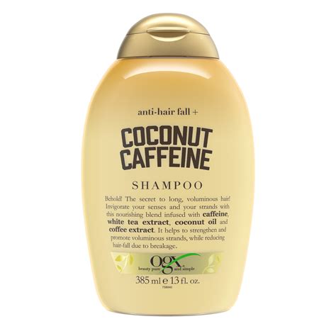 OGX Anti-Hair Fall + Coconut Caffeine Strengthening Shampoo with Coffee ...