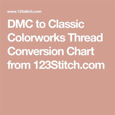 DMC Thread Conversion Chart 的图像结果