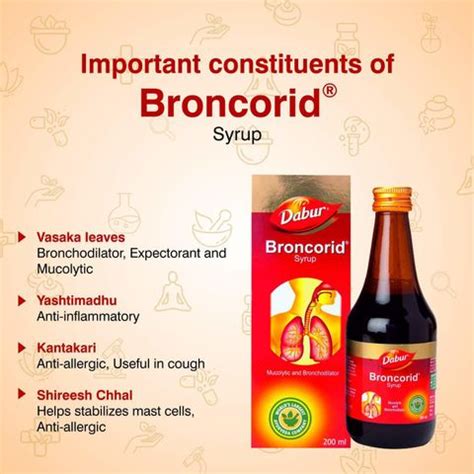 Dabur Broncorid Cough Syrup 200ML Price in India - Buy Dabur Broncorid ...