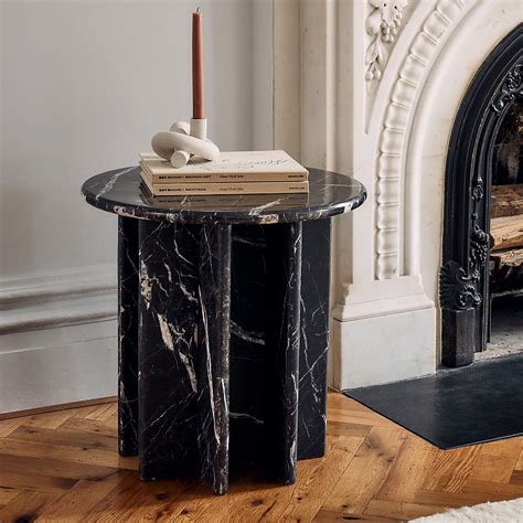 Pasar Modern Round Black Marble Side Table + Reviews | CB2 Canada
