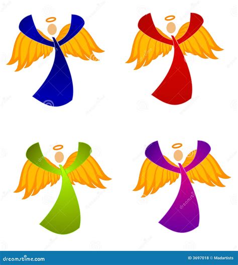 Variety of Christmas Angels Clip Art Stock Illustration - Illustration ...