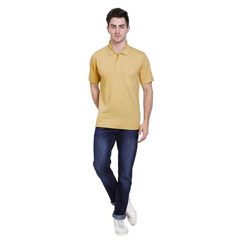 Beige Matt Finish Pocket Polo T-Shirt – Deer Club