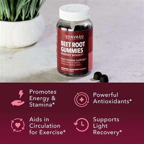 Beet Root + CoQ10 Gummies for Healthy Energy & Circulation