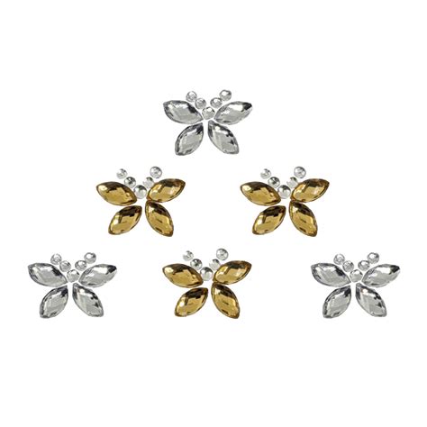Comet Busters Beautiful Gold and Silver Butterfly Stone Face Gems Bind