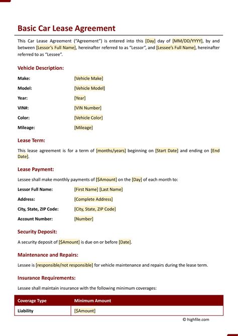 Equipment Rental Agreement Template - Word | PDF | Google Docs - Highfile