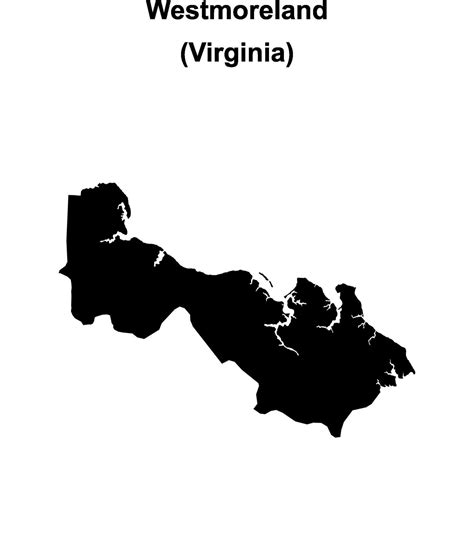 Westmoreland County, Virginia blank outline map 47449709 Vector Art at ...