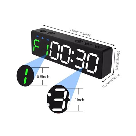 Buy Mini Gym Timer, Workout Clock with Rechargeable Battery and Built ...