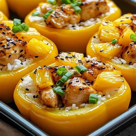 Teriyaki Pineapple Chicken Stuffed Peppers – Healthy Recipe