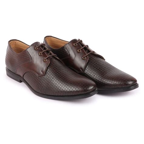 Buy FAUSTO FST KI-8820 BROWN-40 Men's Brown Pattern Design Formal ...