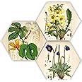 SAF paintings Preety Flower and Leaf 3 Piece of Hexagon UV Textured ...