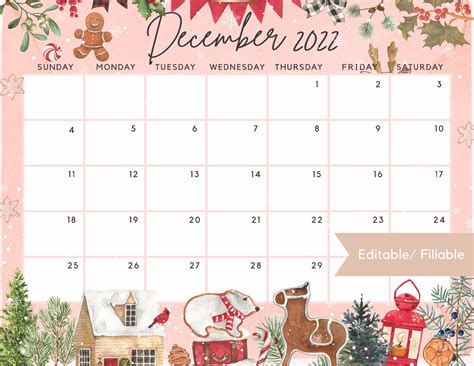 December Calendar Themes - Preschool Calendar Printable
