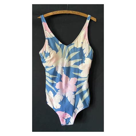 90s Colourful Floral Swimming Costume by Beachcomber. Vintage One Piece ...