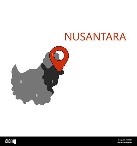 A map of Indonesia with a pin indicating the location of Nusantara, the new capital of Indonesia ...