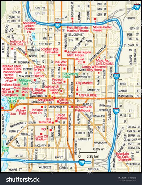 Map Of Indianapolis Indiana Downtown
