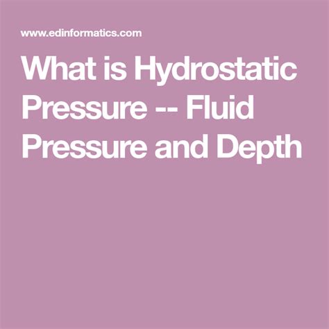 Hydrostatic Pressure Explained 的图像结果