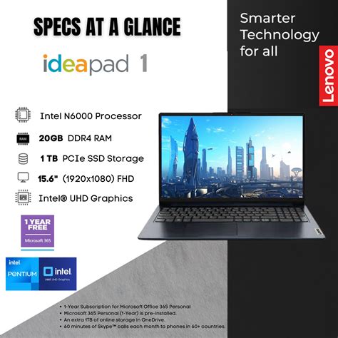 Buy lenovo est IdeaPad 15.6'' FHD Laptop, 20GB RAM, 1TB SSD, Intel ...