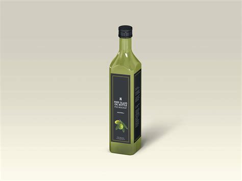 3 Free Tall Glass Olive Cooking Oil Bottle Mockup PSD Set - Good Mockups