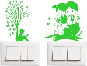 SUDARSHAN STICKER 12 cm Night Glow Switch Board Sticker- Radium Glow in ...