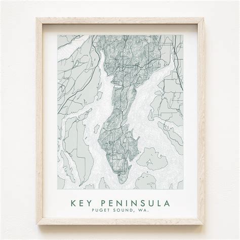 KEY PENINSULA Washington Topographic Bathymetric Map: PRINT — Turn-of ...