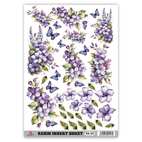 iCraft Resin Sheet RS-03 Transparent OHP Sheet with Flowers, Mandala,