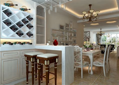 欧式厨房吧台装修效果图 – 设计本装修效果图