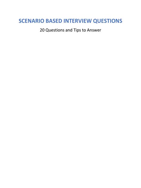 Scenario-Based Interview Questions 的图像结果