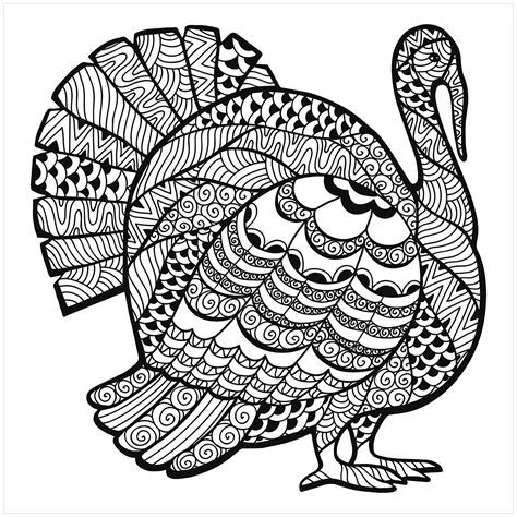Thanksgiving image to print and color - Thanksgiving Coloring Pages for Kids