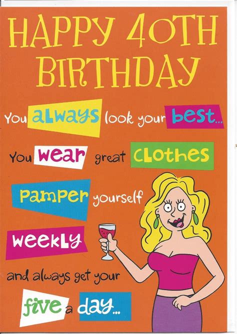 40th Birthday Cards Female