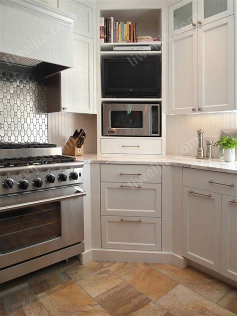 美式乡村风格灰色系厨房定制橱柜效果图 绿色木质橱柜图片_精选图集-橱柜网