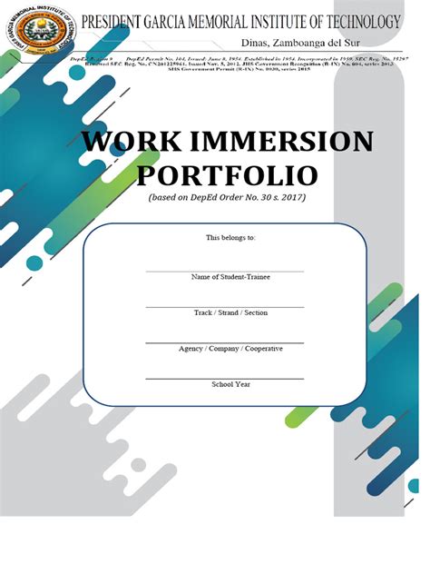 Image result for Work Immersion Portfolio Example