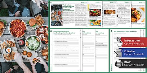 Traditional Food Around The World KS3 Reading Comprehension