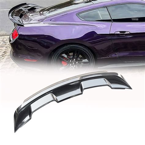 NINTE For 2015-2023 Ford Mustang Rear Spoiler ABS GT500 Style Trunk Spoiler Wing W/ Smoke Gurney ...