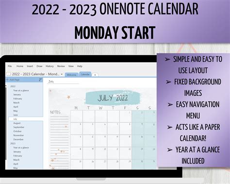 Onenote Calendar Planner Template 2022 at Kai Chuter blog