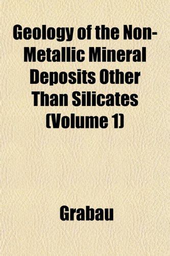 Geology of the Non-Metallic Mineral Deposits Other Than Silicates ...