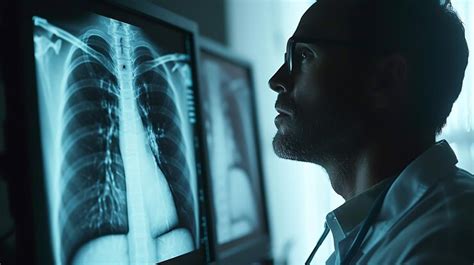 Doctor analyzing chest xray film for anatomy | Premium AI-generated image