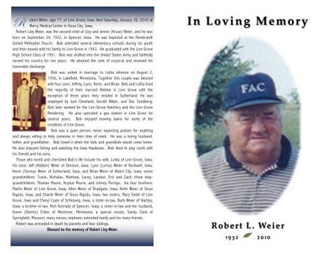 In Loving Memory - Sliefert Funeral Homes