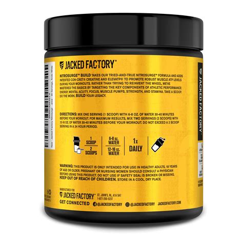 Jacked Factory Nitrosurge Build Pre Workout With Creatine For Muscle ...