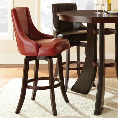Brooks 30" Upholstered Swivel Bar Stool - Red (Set of 2) | DCG Stores