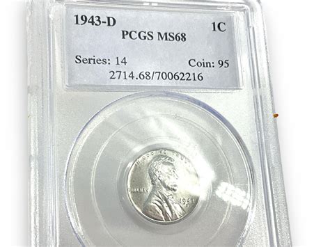 Lot - 1943-D U.S. Lincoln Steel One-Cent Coin in Slab